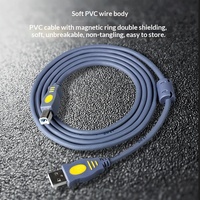 Câble d'impression USB 2.0 A-B gris en cuivre sans oxygène à port carré pour connexion d'imprimante