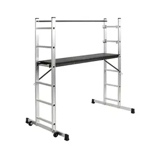 Multifunctioneel Stalen Frame Steigers Opvouwbare Multifunctionele Steiger Platform Aluminium Step Combinatie Ladders