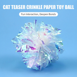 Cats Paper <b>Ball</b> Toy Solid Color Manual Operation Boredom Buster Funny Style Pet Interactive Toy - Product Image 2