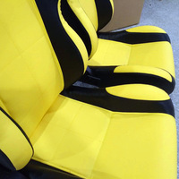 Siège de course automobile universel classique en cuir PVC jaune, réglable, pour Toyota Camry, fourni par l'usine