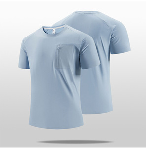 Người đàn ông của túi Crew Neck ngắn áo thun giản dị mỏng phù hợp mềm nhẹ Ngắn Tay Áo T-Shirts thể thao chạy phòng tập thể dục Workout TEE Tops - Product Image 5