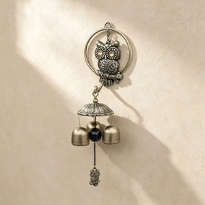 Carillon à vent vintage en bronze, son agréable, cloche en métal rétro, ornement suspendu pour la décoration de la maison - Product Image 3