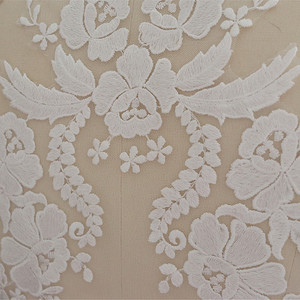 Fil de coton Broderie Fleur Patch Robe de mariée <span class=keywords><strong>Voile</strong></span> Dentelle Décoration Matériel - Product Image 3