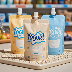 Yogurt drink in Nylon personalizzato per uso alimentare e bere succo di frutta liquido confezione da 100ml forma unica sacchetto per beccuccio - Product Image 1