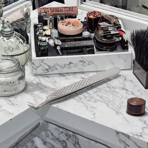 แหนบต่อขนตาแบบปลายไฟเบอร์45 90องศาทำจากสเตนเลสสตีลใช้ในการต่อขนตา - Product Image 2