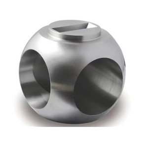 Pièce de vanne à bille usinée CNC de haute précision, vanne à bille en acier inoxydable - Product Image 1
