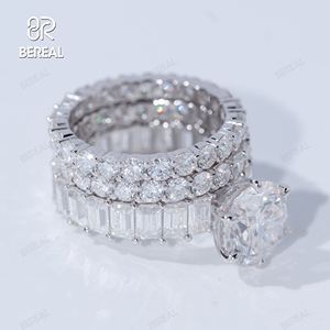 Custom 9.17CT Vvs Lab Grown Diamond Wedding <strong>Rings</strong> Couple <strong>Set</strong> Hot Selling White Gold 925 <strong>Sterling</strong> <strong>Silver</strong> <strong>Ring</strong> Fine Women Jewelry - Product Image 2