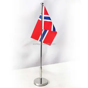Bureauvlaggen Kunnen Worden Gehesen En Verlaagd Polyester Vlag Nationale Vlag Mini Desktop Vlaggenmast Aangepaste Fabriek Norway Usa