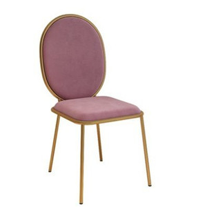 Café de metal de Oro de las piernas de comedor Silla de terciopelo rosa silla moderno vestidor maquillaje danés Silla de comedor - Product Image 4