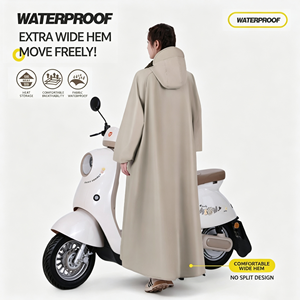 Imperméable long intégral pour trottinette électrique, résistant aux fortes pluies, nouveau poncho épaissi pour moto, unisexe - Product Image 3