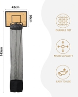 Cadeau de basket-ball et de panier à linge portable 2 en 1 pour enfants avec cerceau suspendu et construction en bois