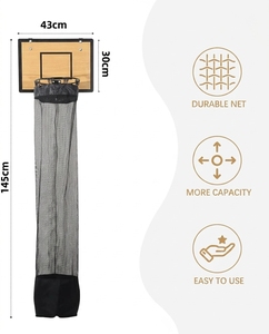 Tragbares 2-in-1-Geschenk für Basketball-und Wäsche körbe über der Tür für Kinder mit hängendem Reifen und Holz konstruktion - Product Image 6