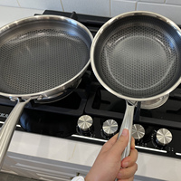 Poêle à frire antiadhésive sans PFAS ni PFOA, compatible induction, 12 pouces, en céramique et acier inoxydable triple couche