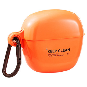 Keep Clean Mask Storage Box Oval Portable Covered White Yellow Orange - Product Image 5