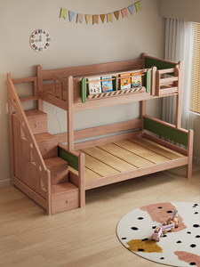 Экологичная двухъярусная кровать из массива дерева с большим пространством для хранения для детской комнаты - Product Image 2