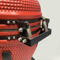 Barbecue Kamado en céramique émaillée de 23 pouces pour fumer et cuire au charbon de bois, avec thermomètre et aération, vente en gros OEM