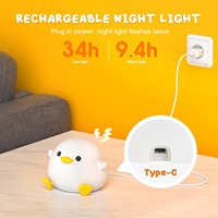 Veilleuse LED canard haricot mignon, veilleuse de chambre d'enfant en silicone DoDo Duck Squishy Dimmable Rechargeable Lampe de chevet de table