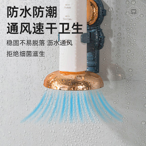 Soporte para cepillos de dientes eléctricos, organizador de baño de plástico redondo montado en la pared, color azul oscuro y rosa, para cepillos de dientes eléctricos - Product Image 3