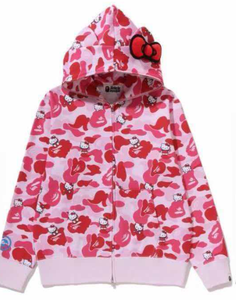 Sweat à capuche Bapees pour homme 2026, motif requin, logo personnalisé, fermeture éclair intégrale, camouflage, coton, haute qualité - Product Image 3