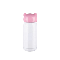 Vente en gros de gobelets en acier inoxydable 300ML par sublimation tasse de bouteille d'eau avec couvercle en forme d'ours