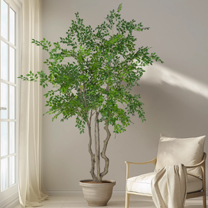 Grand olivier artificiel en fibre de verre résistant aux UV, feuilles de ficus, pour la décoration intérieure et extérieure, en pot - Product Image 5