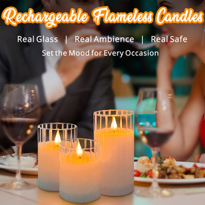 Flameless nến Set USB nến có thể sạc lại điều khiển từ xa đèn nến ánh sáng với bộ đếm thời gian và Dimmer giáng sinh trang trí đèn - Product Image 5