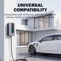 Cargador de Pared Inteligente para Vehículos Eléctricos, Monofásico, Tipo 2, 32A, 7KW, con Pantalla, Control por Aplicación, Resistente a la Intemperie IP54
