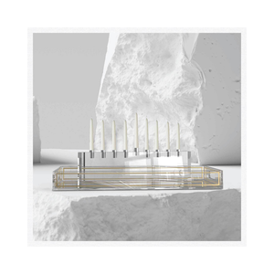 Hanoukka Hanoukka Bougie Éclairage Huile Tasse Cadeau Juif Judaica Acrylique Or Pierre Peint par <span class=keywords><strong>Judy</strong></span> Lucite Classique Menorah - Product Image 4