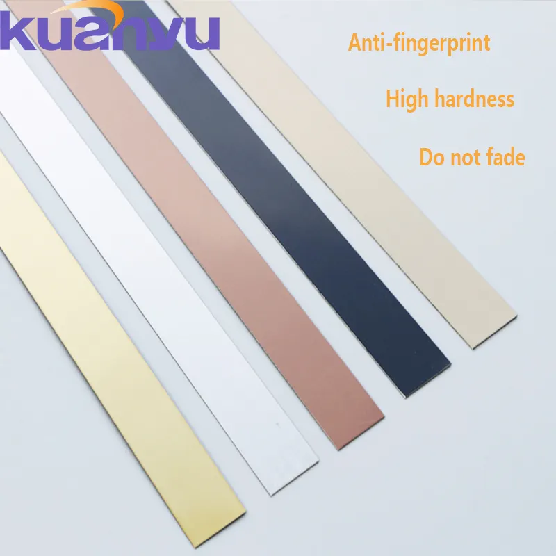 Kuanyu Strip Dekorasi Dinding, Stainless Steel Garis Datar Trim