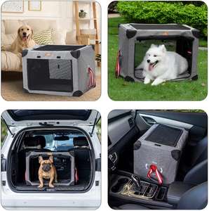 Niche Portable à 3 portes pour chiens, caisse de voyage pliable et sur le côté pour animaux domestiques, pour petits, moyens et grands chiens, usage intérieur et extérieur - Product Image 4