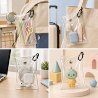 Pochette porte-monnaie personnalisée en PVC transparent avec fermeture éclair, mini sac de rangement et de présentation pour jouets, poupées et boîtes surprises