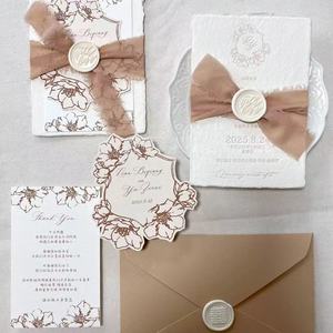 Biglietti d'Auguri di Lusso Personalizzati con Stampa Tipografica, Inviti Matrimoniali con Buste - Carta Speciale - Product Image 1