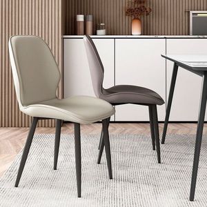 Chaise de salle à manger rembourrée moderne, orange, gris clair, gris foncé, pour adultes - Product Image 3