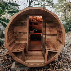 Sauna de Barril de Madera para Jardín, Estufa de Lujo para Exteriores, Moderna, Tradicional, Eléctrica, de Vapor Seco, de Cedro/Hemlock, 9KW - Product Image 5