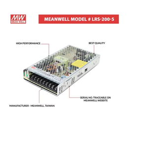 แหล่งจ่ายไฟ LRS 200 5 5V 40A 200W Mean Well SMPS แบบโลหะหุ้ม สำหรับแปลงไฟ AC เป็น DC สำหรับงานอุตสาหกรรมและงาน LED - Product Image 1