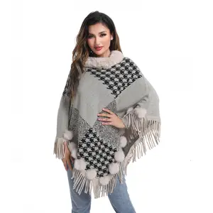 Gorgeous Cashmere Poncho Coats Stylish Elegant Cape Shawls With Long Sleeves Chunky Warm Pashmina For Women Supplier Whole