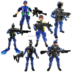 Lot de 6 figurines de soldats jouets petite police armée hommes jouets garde <span class=keywords><strong>militaire</strong></span> ensembles avec armes de simulation - Product Image 3