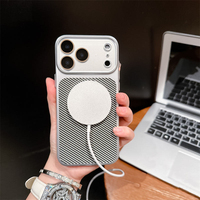 Funda Magnética de Lujo para Teléfono con Textura de Fibra de Carbono para iPhone 17 Air 16 15 14 Pro con Lente de Vidrio y Carga Inalámbrica