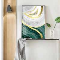 Art mural abstrait triptyque personnalisé nordique, cadre en alliage d'aluminium, support en plexiglas, base en papier, écologique, durable, utilisation en intérieur