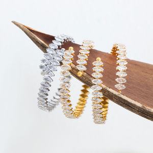 Luxury Rectangular Colourful <b>Cubic</b> <b>Zirconia</b> <b>Tennis</b> <b>Bracelet</b> Classic Gold Plated Open Cuff <b>Tennis</b> <b>Bracelets</b> for Women - Product Image 5