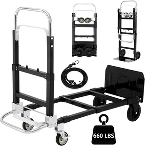 Carrello Convertibile 2-in-1 con Capacità di 272kg, Design Pieghevole per Facile Conservazione e Trasporto di Bagagli e Scatole - Product Image 1