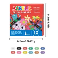 168 couleurs pointe souple en plastique acrylique marqueurs effaçables double face grande série de couleurs Art peinture ensemble enfants bricolage OEM