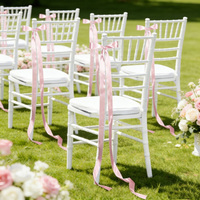 Ruban de chaise en satin, nœud papillon DIY pour décoration d'allée de mariage, ruban décoratif pour événements de la Saint-Valentin, vente en gros de nœuds de chaise