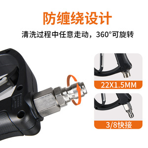 High Pressure Water Gun 1/4 Quick Plug Self Locking Spray Gun For <b>Car</b> <b>Washer</b> With Copper Valve And Stainless Steel Pipe - Product Image 5