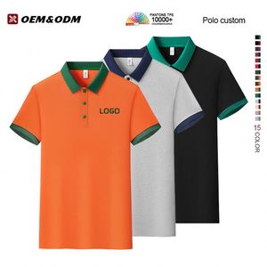Wholesale Men's <b>Polo</b> Shirts Loose Two-color Quick Dry Short Sleeved Snap Button Golf Shirt Embroidery Custom logo <b>Polo</b> T Shirts - Product Image 1
