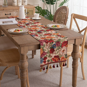 Corridore da tavola floreale <span class=keywords><strong>Vintage</strong></span> JU-305 con nappa di perline - Product Image 1