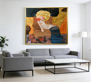 Opera d'arte ispirata a 'Serpenti d'Acqua II' di Gustav Klimt, maestria simbolista per l'arredamento di lusso - Product Image 6