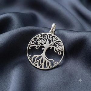 Cadenas de Plata de Ley 925 al por Mayor con Colgante de Árbol de la Vida de Lujo para Mujeres y Hombres, Amuleto Religioso Espiritual con Cristal de Circonita Cúbica - Product Image 4