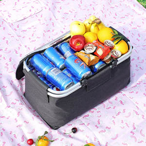 Wholesale Black Large Capacity Thickened Portable Aluminum Rack Insulation Basket Foldable Outdoor Picnic One Pack - Product Image 2