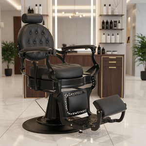 Sillón de Barbero Hidráulico Profesional Retro para Hombres, Reclinable, de Alta Resistencia, para Estilismo, Silla de Peluquería para Hombres, Muebles de Salón - Product Image 1
